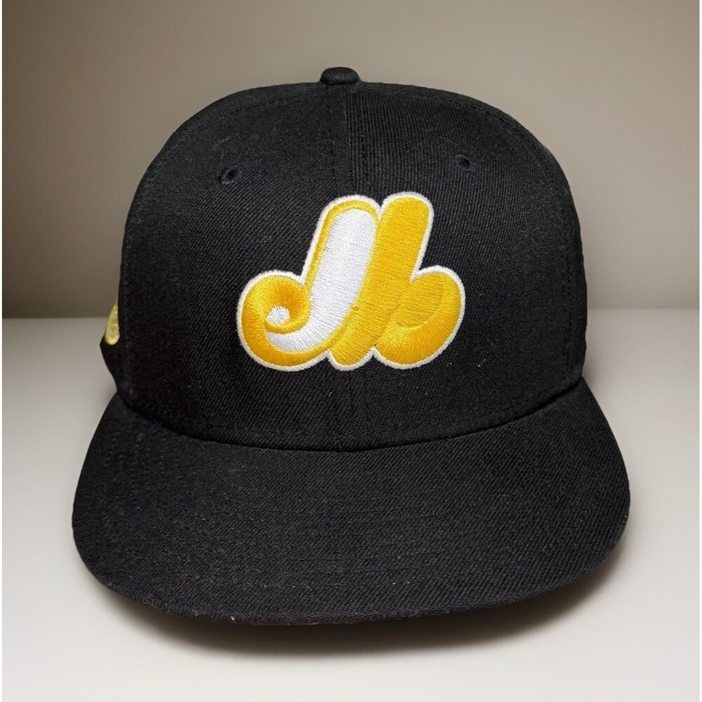 Montreal Expos Hat New Era MLB 1982 All Star Patch Fitted Cap Black Men’s Size 7